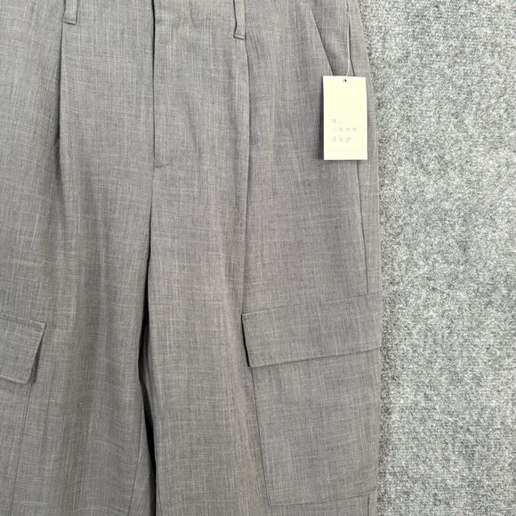A New Day Tapered Dress Pants Gray Women Sz 8 Cargo Pockets High Rise NWT - Picture 5 of 16